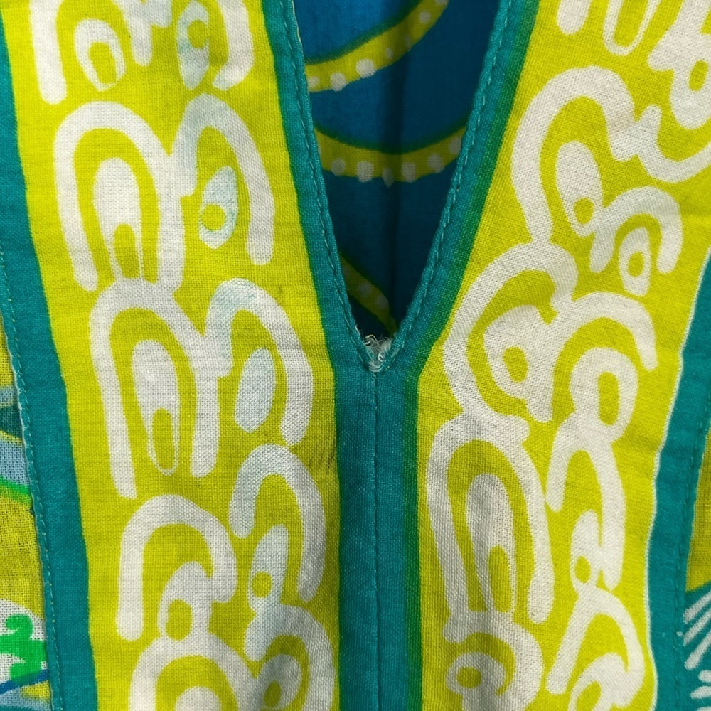 Gretchen Scott Deisgns cotton split neck tunic - green blue printed size XXS - Picture 5 of 5